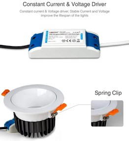 Faro da Incasso 12W RGB+CCT Dimmerabile Antiabbagliamento Sinc. Aut. - Foro Ø95mm -100mm Colore RGB+CCT