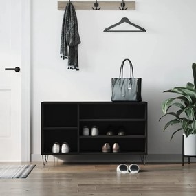 Scarpiera Nera 102x36x60 Cm İn Legno Multistrato /