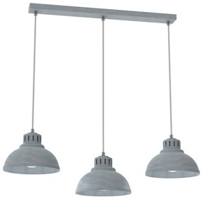 Lampadario a sospensione con filo SVEN 3xE27/15W/230V grigio