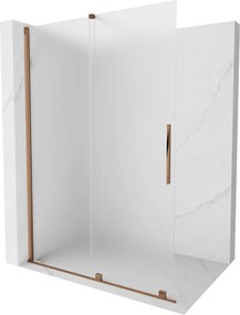 Mexen Velar parete doccia scorrevole Walk-in 130 x 200 cm, gelo 8 mm, oro rosa - 871-130-000-33-60