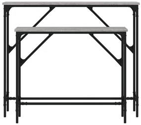 Tavolini consolle 2 pz grigio sonoma in legno multistrato