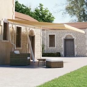 Tenda Da Sole Autoportante Automatica 450x300 Cm Gialla Bianca /