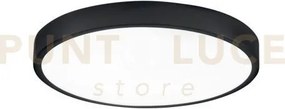 Plafoniera led domo nera tonda 24w 2700lm 4000k ip44 24x2,4cm