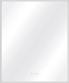 Specchio con illuminazione integrata bagno rettangolare SENSEA L 75 x H 90 x P 3.85 cm grigio / argento