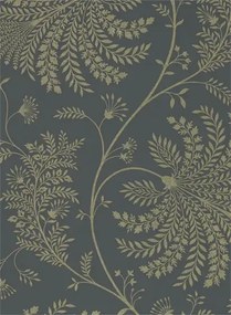 Sanderson Carta da parati Mapperton - Graphite/ Gilver