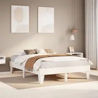 Letto senza Materasso Bianco 160x200 cm Legno Massello di Pino 855350