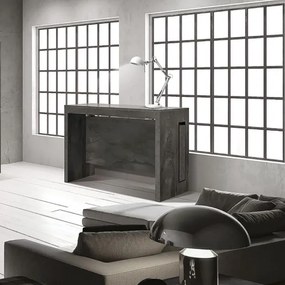 Consolle FERIX 90x45 cm allungabile 5 all. in legno acciaio ossidato