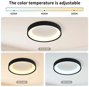 Brilagi - Plafoniera LED dimmerabile FALCON MODERN LED/30W/230V 40 cm nero + telecomando