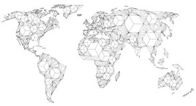 Fotomurale Map of the World white solids