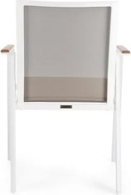 Sedia Da Esterno In Alluminio E Textilene Con Braccioli Cameron Bianco Bizzotto