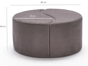 Pouf JING, diam. 80 cm, marrone