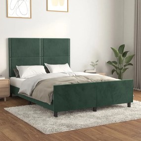 Giroletto Senza Materasso Verde Scuro 140x190 Cm İn Velluto /