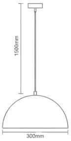 Lampadario a sospensione con filo 1xE27/60W/230V diametro 30 cm nero