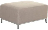 Pouf Poggiapiedi Imbottito Tessuto Beige Rettangolare Minimalista Moderno