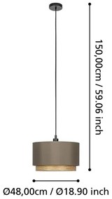Eglo 390118 - Lampadario a sospensione con filo MARCHENA 1xE27/40W/230V marrone
