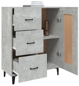 Credenza grigio cemento 69,5x34x90 cm in legno multistrato