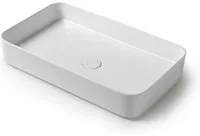 Lavabo da appoggio rettangolare 65 in ceramica bianco opaco Epsilon