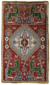 Shiraz Tappeto persiano 90x50 Rosso (Iran) Annodato A Mano