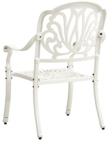 Sedie da giardino 2 pz in alluminio pressofuso bianco