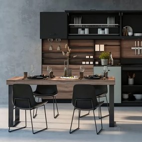 Gambe da tavolo Square rettangolari 72x60 cm in acciaio verniciato nero
