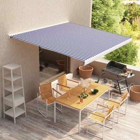 Tenda A Cassonetto Motorizzata 350x250 Cm Blu E Bianco /