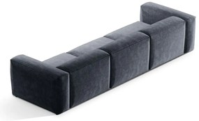 Divano blu polveroso con rivestimento in velluto a coste 364 cm Bergamo – Cosmopolitan Design