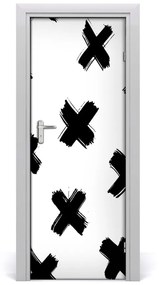 Sticker porta Macchie in bianco e nero 75x205 cm