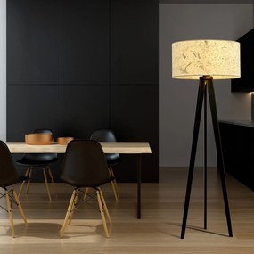 Piantana Moderno Drago Acciaio Nero 1 Luce E27 Ip20
