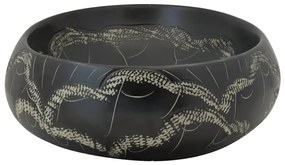 Lavabo da Appoggio Nero Ovale 59x40x15 cm Ceramica