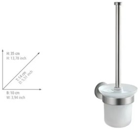 WENKO 19614100 - Scopino WC BOSIO MATT 10x14 cm acciaio inox/argento/satinato