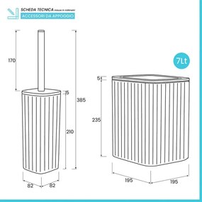 Set accessori bagno nero in plastica e bambù 5 pezzi – Show