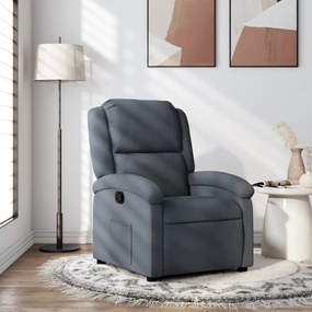 Poltrona Reclinabile Grigio Scuro İn Velluto /
