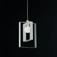 Sospensione Moderna 1 Luce Ferro Laccato Bianco e Grigio Serie Duplo