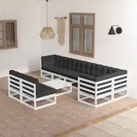 Set Divani da Giardino 9 pz con Cuscini Legno Massello di Pino cod mxl 41655