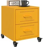 Comodini 2 pz Giallo Senape 36x39x43,5 cm in Acciaio 846633