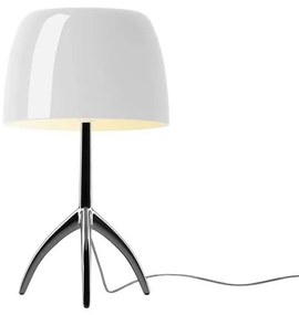 Lumiere Grande Lampada da Tavolo E27 Nero Cromato/Bianco - Foscarini