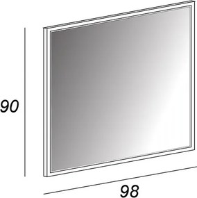 Specchio Tiffany con illuminazione integrata bagno rettangolare BADEN HAUS L 98 x H 90 x P 4.2 cm bianco cotone