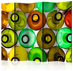 Paravento design Bottiglie (sfondo) II (5-część) - vetro colorato dall'alto