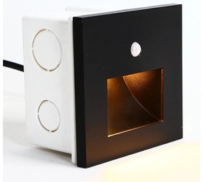 Emithor 70418 - Lampada LED per scale SUNNY LED/1W/230V nera con sensore