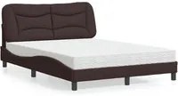 Letto con Materasso Marrone Scuro 120x200cm Tessuto 3208523