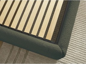 Letto matrimoniale imbottito verde scuro con contenitore/senza testiera con rete inclusa 160x200 cm Inera – Bobochic Paris
