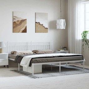 Giroletto Con Testiera Metallo Bianco 183x213 Cm /