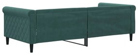 Letto da giorno verde scuro 90x200 cm in velluto