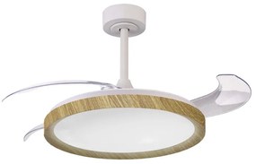 Ventilatore da soffitto Mistral legno, Ø 50 cm, CCT, dimmerabile, MANTRA IP20