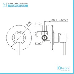 Miscelatore Doccia Incasso Piralla serie Essenza 0ES00410A16 Cromata