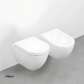 Ceramica Cielo "Enjoy" Coppia Di Sanitari Sospesi Bianco Lucido Senza Brida