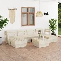 Set Divani da Giardino su Pallet 7 pz in Legno Abete Impregnato cod mxl 35943