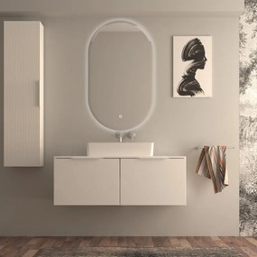 Mobile da bagno sospeso sotto lavabo Modula di BADEN HAUS L 120 x H 43 x P 44 cm bianco opaco liscio, 2 cassetti