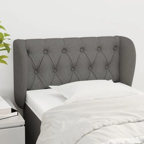 Testiera Ad Orecchio Grigio Scuro 83x23x78/88 Cm İn Tessuto /