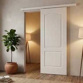Porta scorrevole destra Ipanema in vetro bianco, L 96 x H 215 cm, con binario Meli